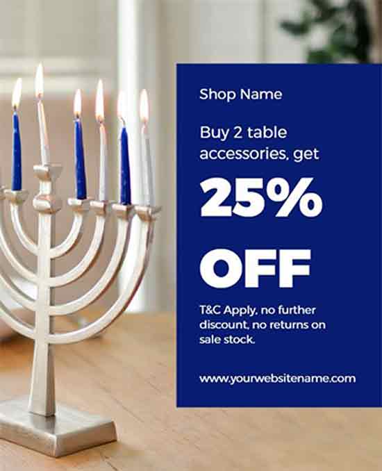 Hanukkah discount flyer template