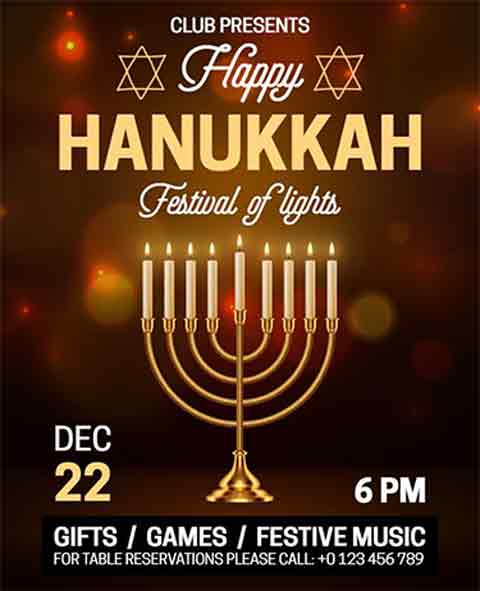 Kilimanjaro and diesel Hanukkah flyer template
