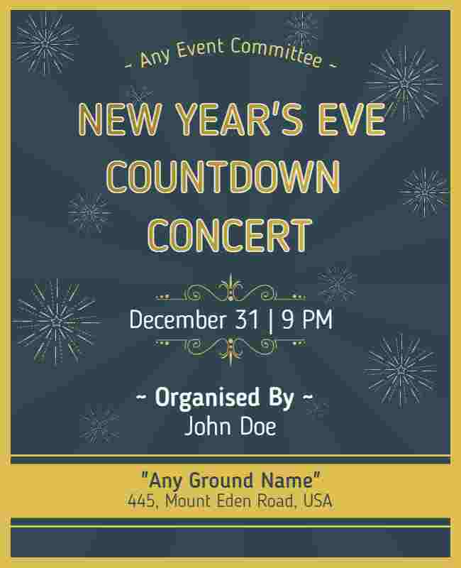 New Year's Eve countdown flyer template
