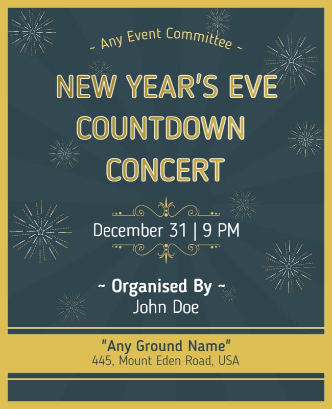 new year's eve countdown flyer