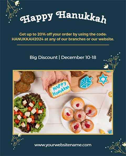 abstract Hanukkah flyer template