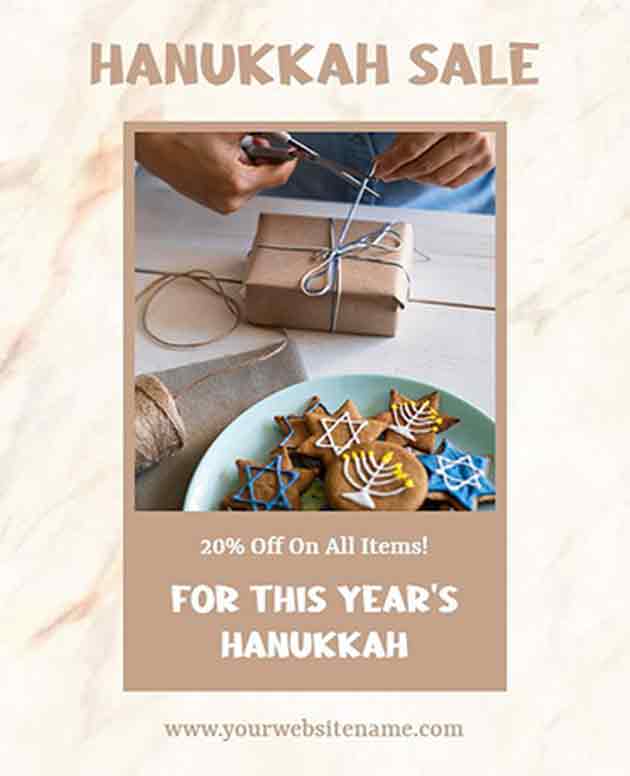 pastel Hanukkah flyer template