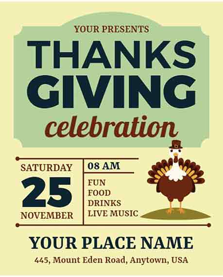 Stylish Thanksgiving Celebration Flyer Template