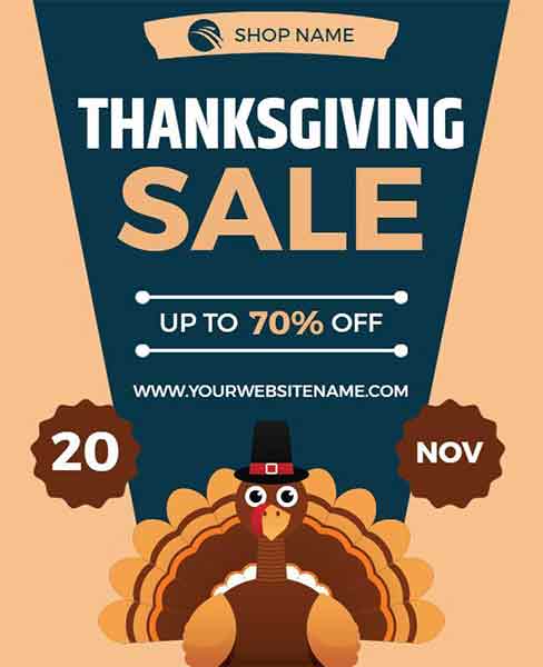 Stylish Thanksgiving Sale Flyer Template