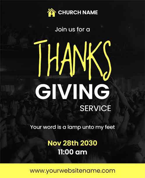 Creative Thanksgiving Service Flyer Template