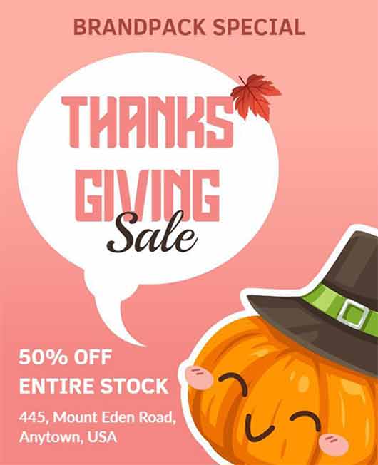 Modern Thanksgiving Special Sale Flyer Template