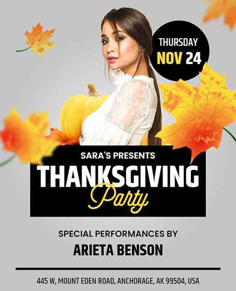 Vector Thanksgiving Turkey Raffle Flyer Template