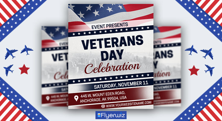 Veterans Day Celebration Flyer Template Design 
