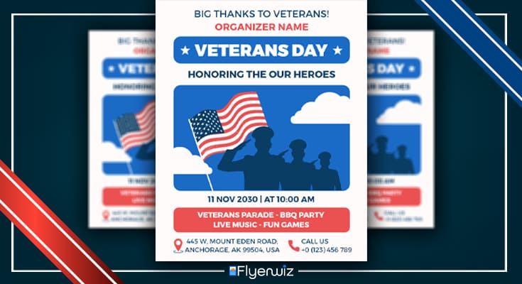 Veterans Day Concept Organization Flyer Template
