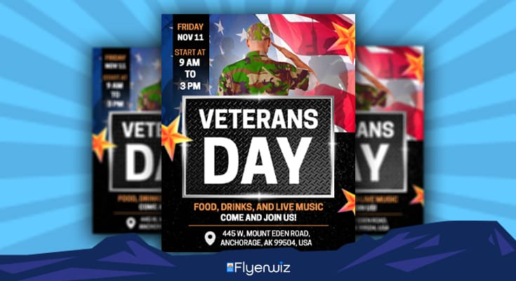 Veterans Day Welcome Message Flyer Templates