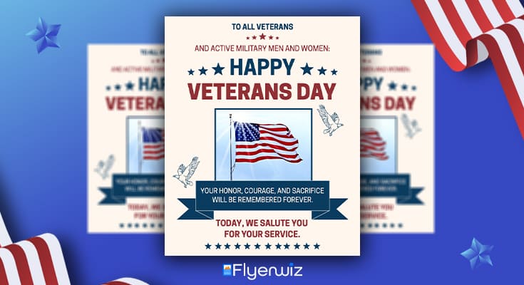 Veterans Day Welcome Wishes Flyer Template 