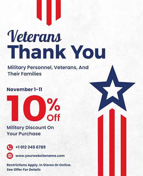 Abstract Veterans Thank You Flyer Template