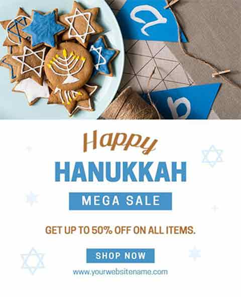 Hanukkah sale flyer template