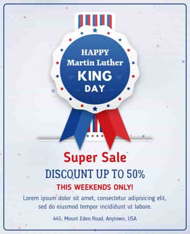 Martin Luther King Day Flyer For Discount