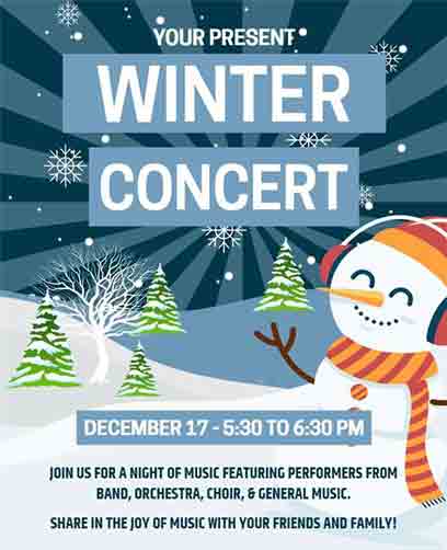 Animation Winter Concert Flyer Template
