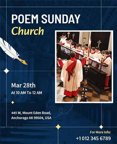 Minimal Poem Sunday Church Flyer Template