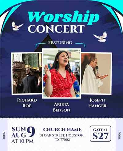 Abstract Church Worship Concert Flyer Template