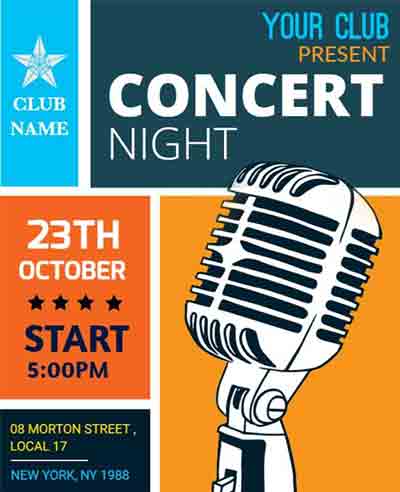 Abstract Night Concert Flyer Template