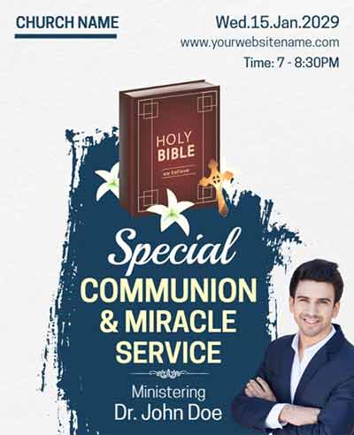 Simple Communion Service Church Flyer Template