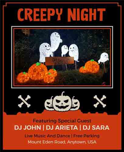 Modern Creepy Night Halloween Flyer Template