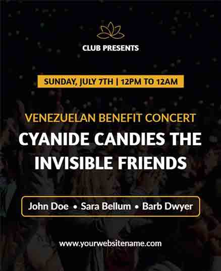 Elegant Venezuela Benefit Concert Flyer Template