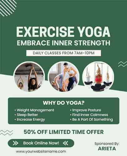 Stylish Exercise Yoga Flyer Template