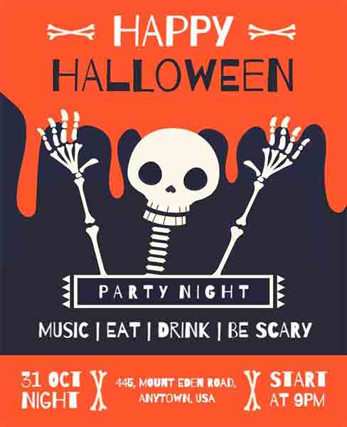 Stylish Happy Halloween Flyer  Template