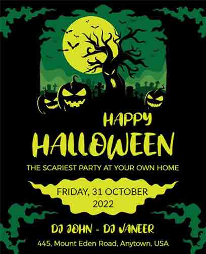 Artistic Happy Halloween Flyer Template