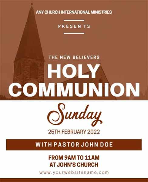Pastel Holy Communion Church Flyer Template