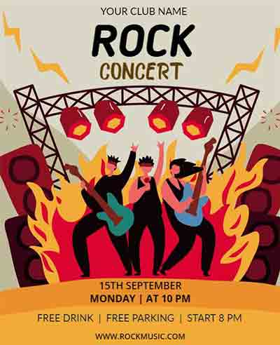 Illustration Rock Concert Flyer Template