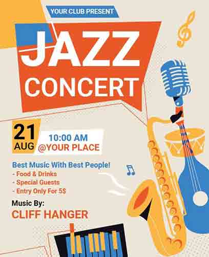 Illustrative Jazz Concert Flyer Template