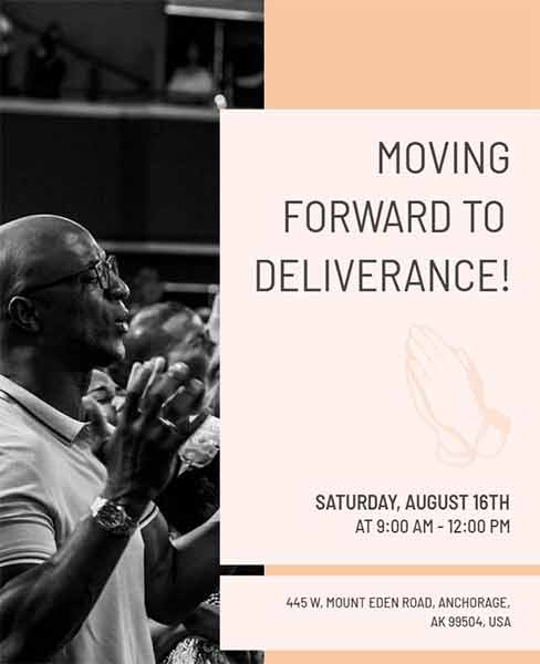 Minimal Moving Forward to Deliverance Church Flyer Template