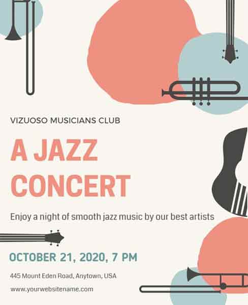 Minimalist Jazz Concert Flyer Template