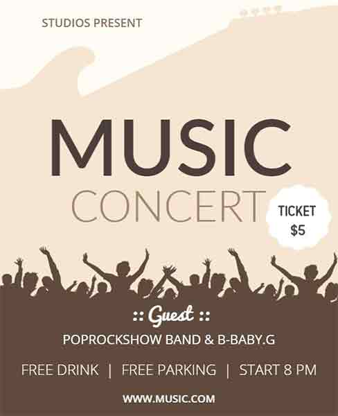Minimalist Music Concert Flyer Template