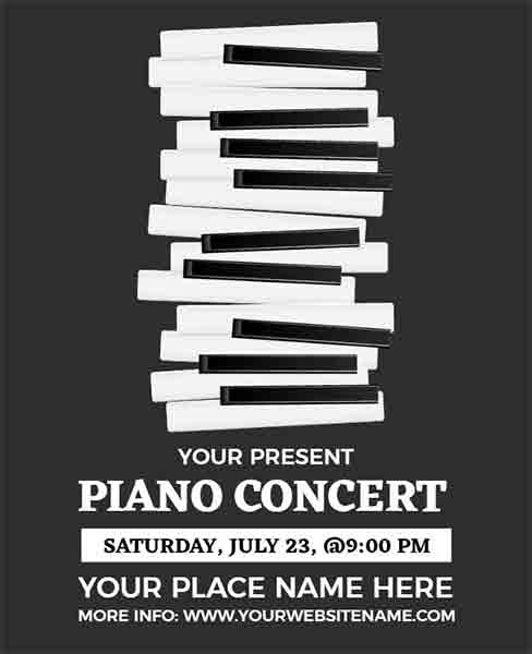 Minimalist Piano Concert Flyer Template