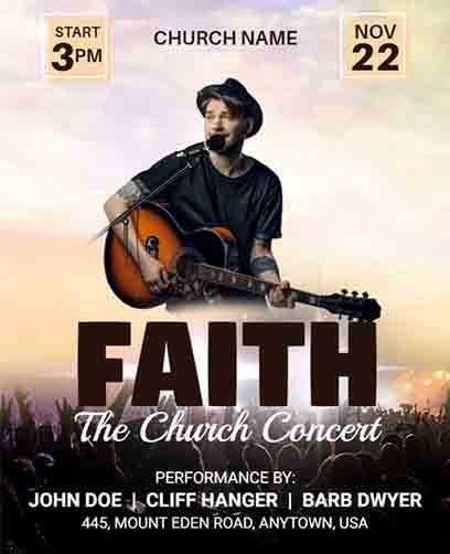 Modern Church Concert Flyer Template