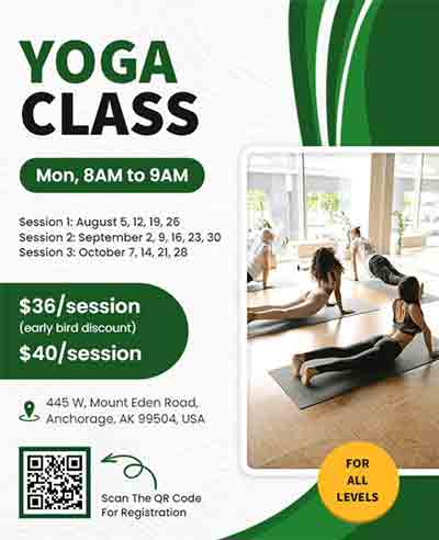 Modern Morning Yoga Class Sessions Flyer Template