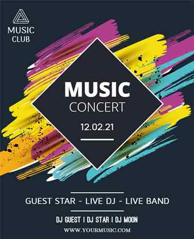 Stylish Music Concert Flyer Template