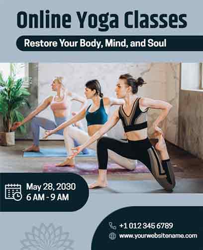 Modern Online Yoga Class Flyer Template