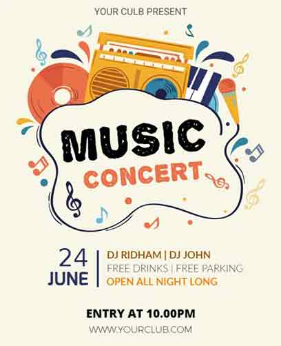 Retro Music Concert Flyer Template