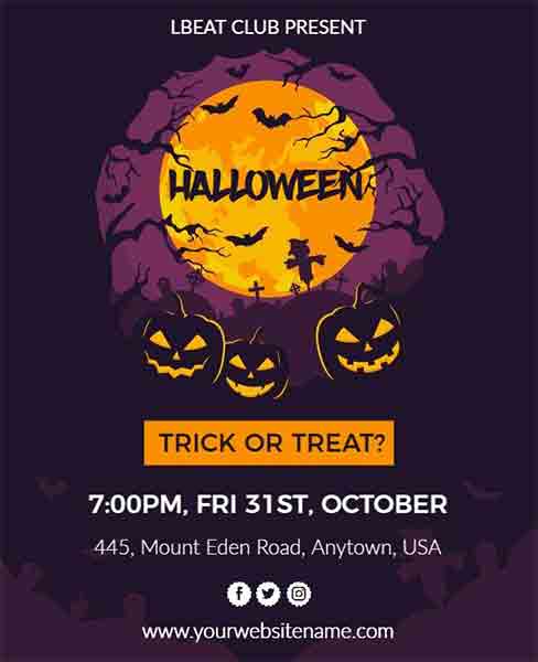 Artistic Trick or Treat Halloween Flyer Template