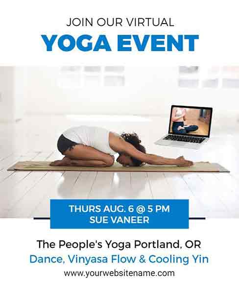 Simple Virtual Yoga Event Flyer Template