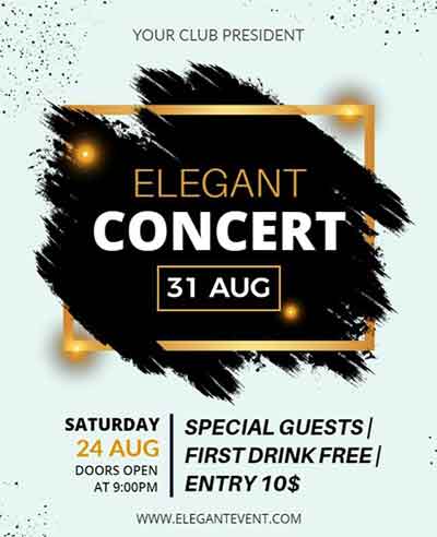 Watercolor Elegant Concert Flyer Template