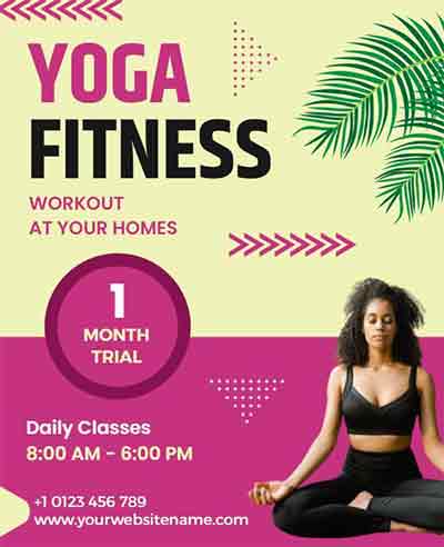 Abstract Yoga Fitness Workout Flyer Template
