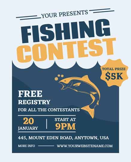 Abstract Fishing Contest Flyer Template
