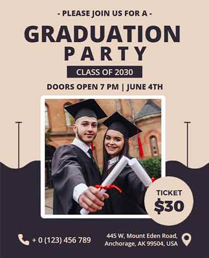 Abstract Graduation Party Flyer Template