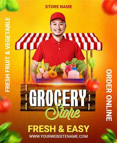 Abstract Grocery Store Flyer Template
