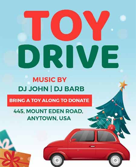 Abstract Toy Drive Flyer Template