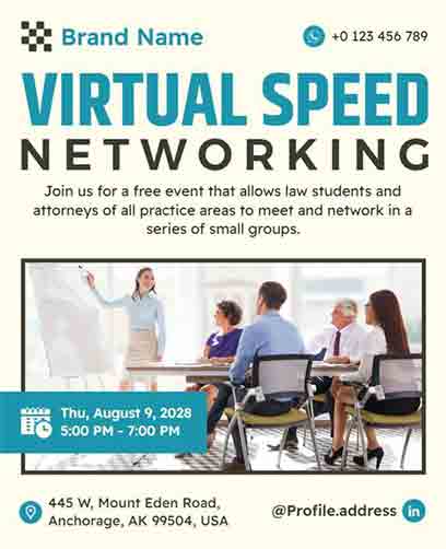 Abstract Virtual Speed Networking  Flyer Template