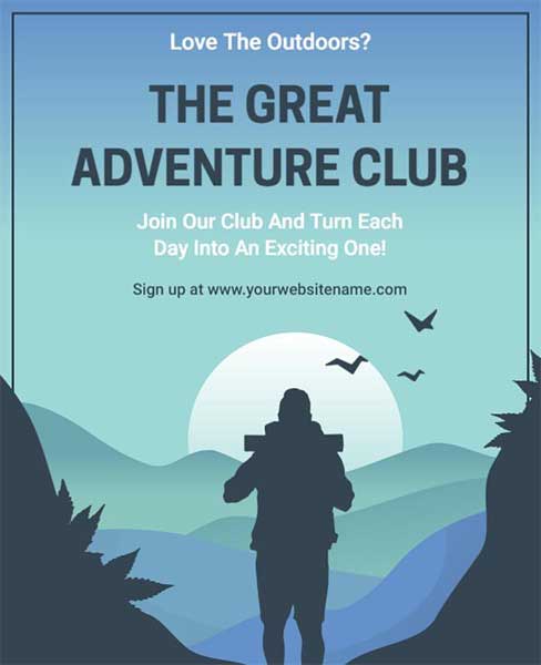 Vintage Adventure Club Flyer Template